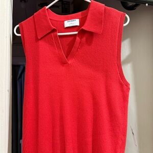 Old Navy Women's Vibrant Red Ribbed Tank Top